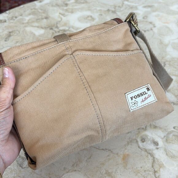 Fossil Canvas & Leather Mini Safari Bag - Picture 4 of 11